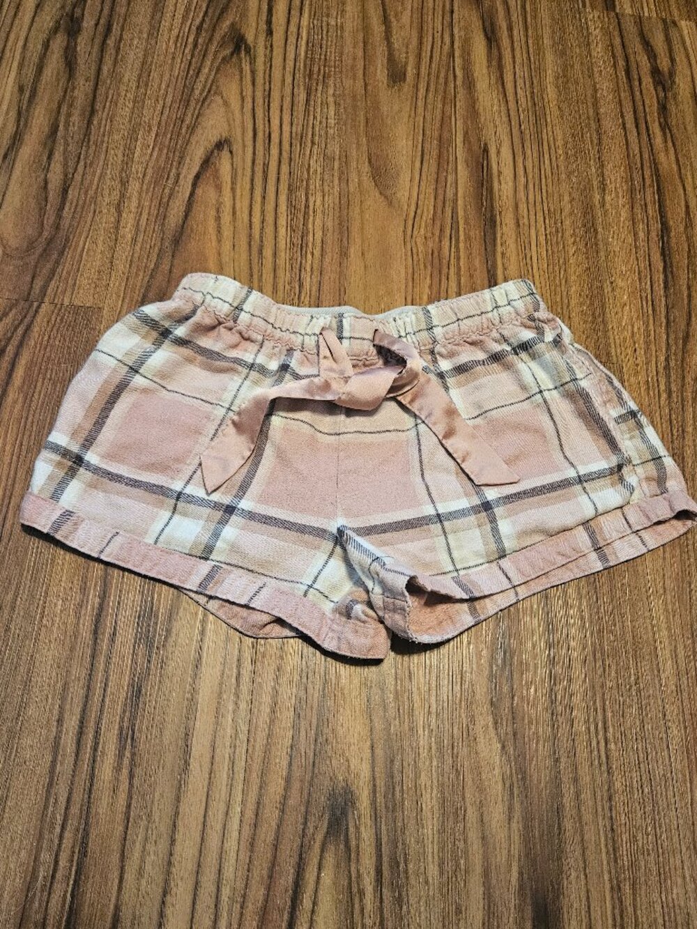 Hollister Sleep Shorts Size Small Pink Plaid Flannel Pajama Shorts
